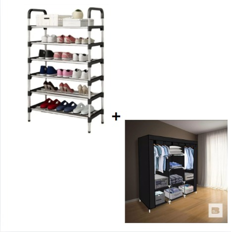 combo zapatero 6 niv+ armario 106 NEGRO