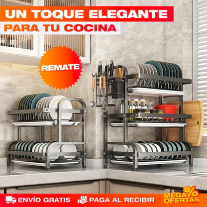 🔥Últimas Unidades🔥 | ESTANTE ESCURRIDOR PARA PLATOS DE 3 NIVELES + ENVÍO GRATIS